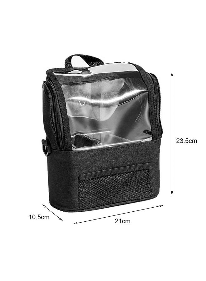 Shrux Makeup Bag Transparent PVC Clear Makeup Brush Holder Makeup Tool Organizer Bag Makeup Brush Bag with Shoulder Strap | Professional Artist Brush and Cosmetic Item Organizer Bag With Multi-Pockets - Image 5