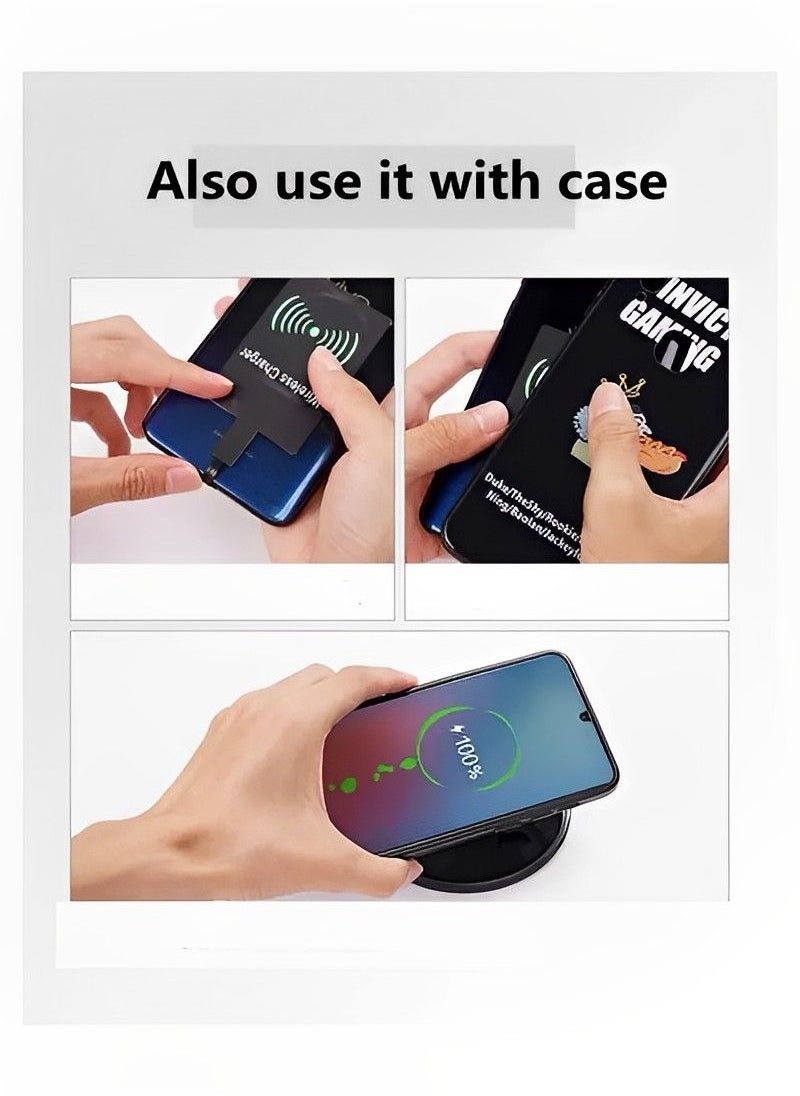 Generic - UNIVERSAL MICRO USB QI Wireless Charger Receiver Black, Universal Qi Wireless Charger Receiver Module for Android Micro USB Narrow Interface Up Phones - Image 1