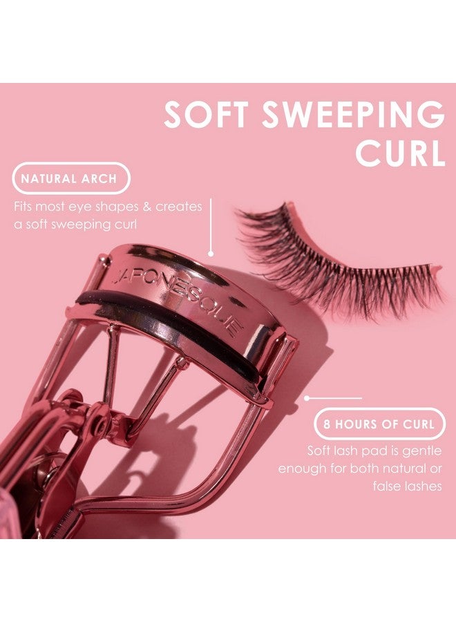 جابونيسك أداة تجعيد الرموش JAPONESQUE Comfort Grip للرموش الطبيعية والاصطناعية، عيون مستديرة الشكل، تتضمن وسادة إعادة تعبئة واحدة، تحافظ على التجعيد لمدة تصل إلى 8 ساعات - Image 4