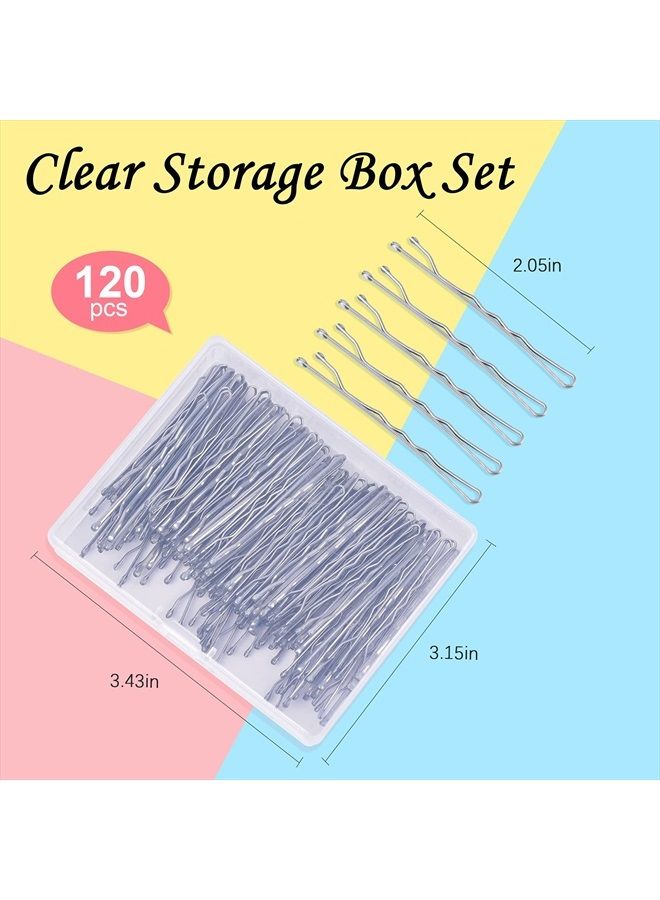 MORGLES Silver Bobby Pins, 120Pcs 2Inch Bobby Pins for Gray Hair with Box Hair Pins for Women, Silver - Image 2