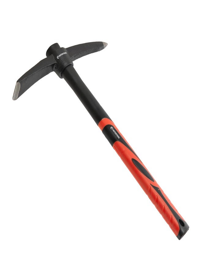 INTERTOOL Small Pick Mattock - 1.5 lb Forged Steel Weeding Hoe - Pick Axe 15-Inch with Anti-Slip Fiberglass Handle - Heavy-Duty Garden Tool for Digging & Camping HT08-0303 - Image 1
