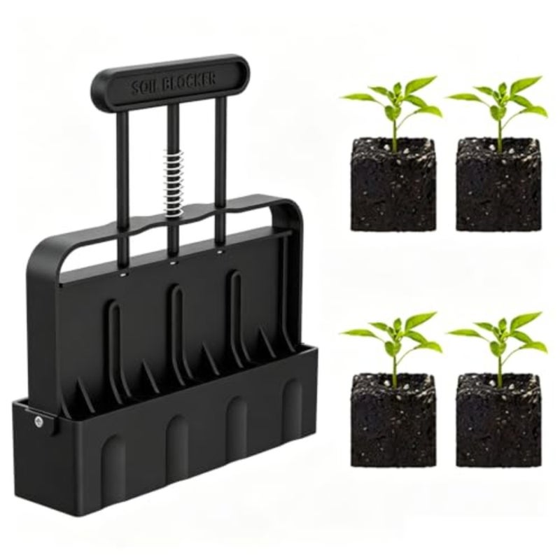 Soil Block Maker with 4 Cells and Handle, Seed Starting Tool for Transplant and Germinationbaihuo - Image 1