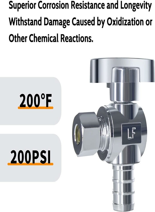 VINTEX 5 Pack 1/2 Inch Pex x 3/8 Inch Od Angle Pex Valve,Water Shut Off Valve,Quarter Turn Crimp Fittings Angle Stop Valve,Chrome Plated Brass,CPVC - Image 4
