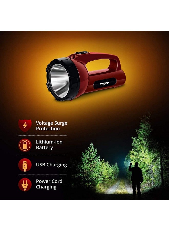 wipro Plastic Emergency Rechargeable Led Torch Light, White, Pack of 1 - Image 4