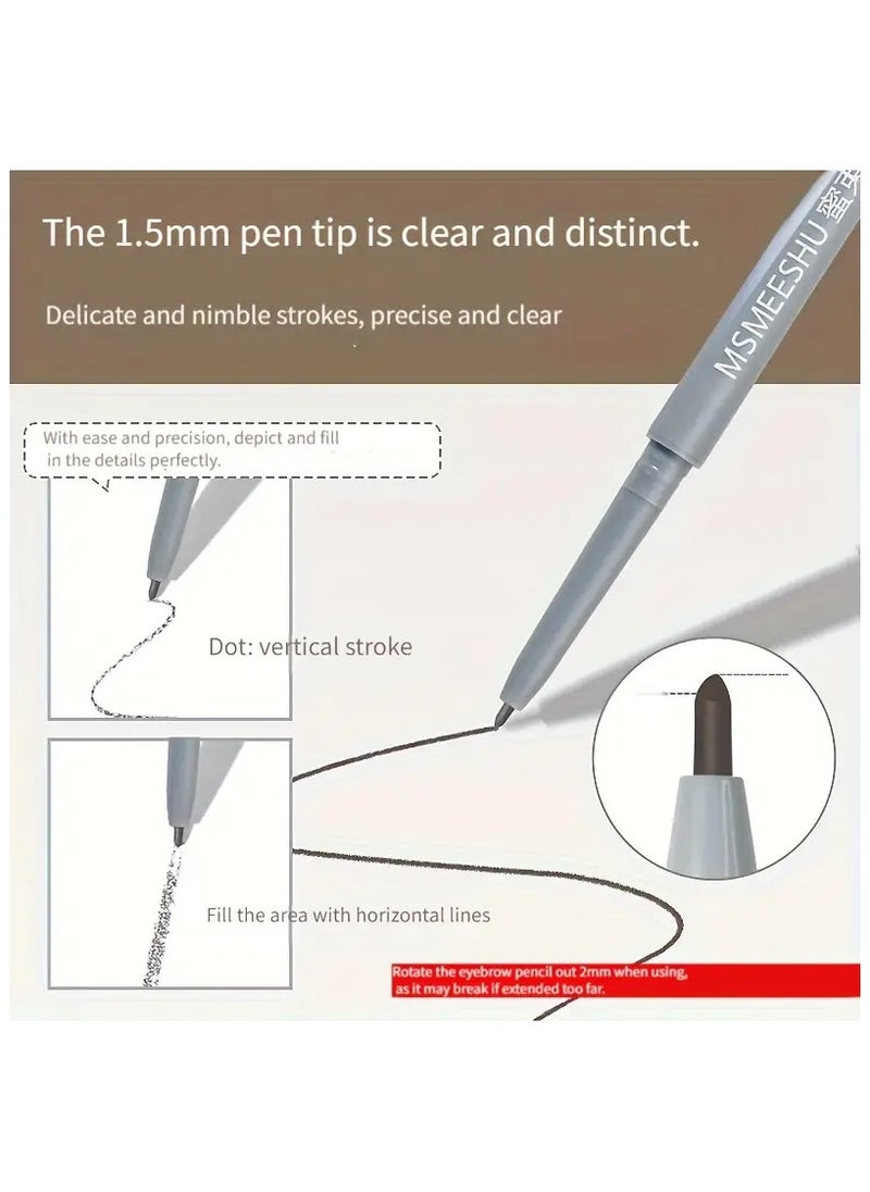 msmeeshu - 2 In 1 Eyebrow Pencil , Water And Sweat Resistant, Dual-Ended Design, Fine Tip With A Diameter Of 1.5 Mm For Precision, Suitable For Normal Skin, Ideal For Beginners. - Image 1