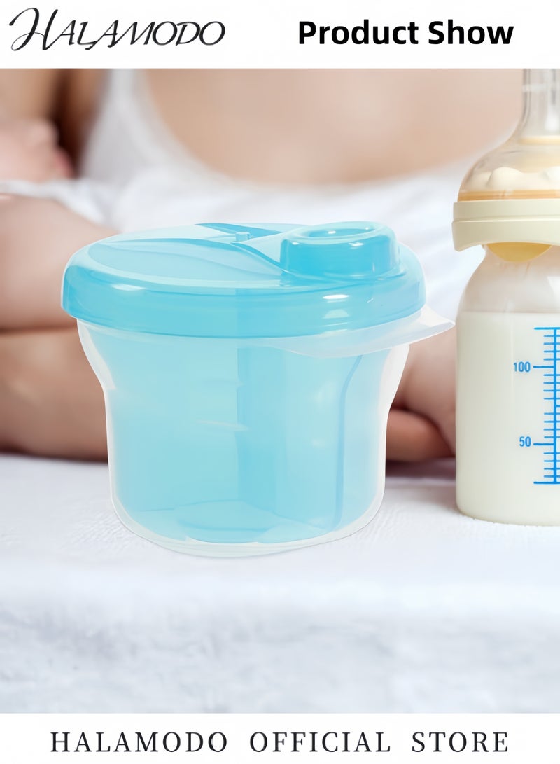 هالامودو موزع مسحوق حليب الأطفال مع غطاء دوار، موزع تركيبة خالي من مادة BPA، صندوق مسحوق حليب مانع للتسرب للتغذية أثناء التنقل، حاويات تخزين الطعام مع أقسام داخلية قابلة للفصل لحديثي الولادة والرضع - Image 2