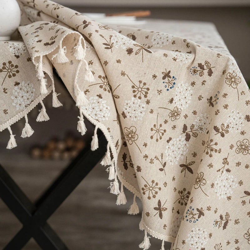 Y&D Small Fresh Embroidered Linen Tablecloths and Table Runners for Home, Wedding, Hotel, Party & Restaurant Events - Image 1