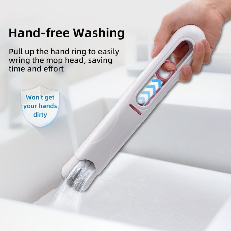 KRUPAVI Portable Mini Cleaning Mop Mini Sponge Mop Wet and Dry Use Cleaning System Mini Mop for Bathroom Kitchen Desktop Glass Living Room Car 1 Pcs - Image 5
