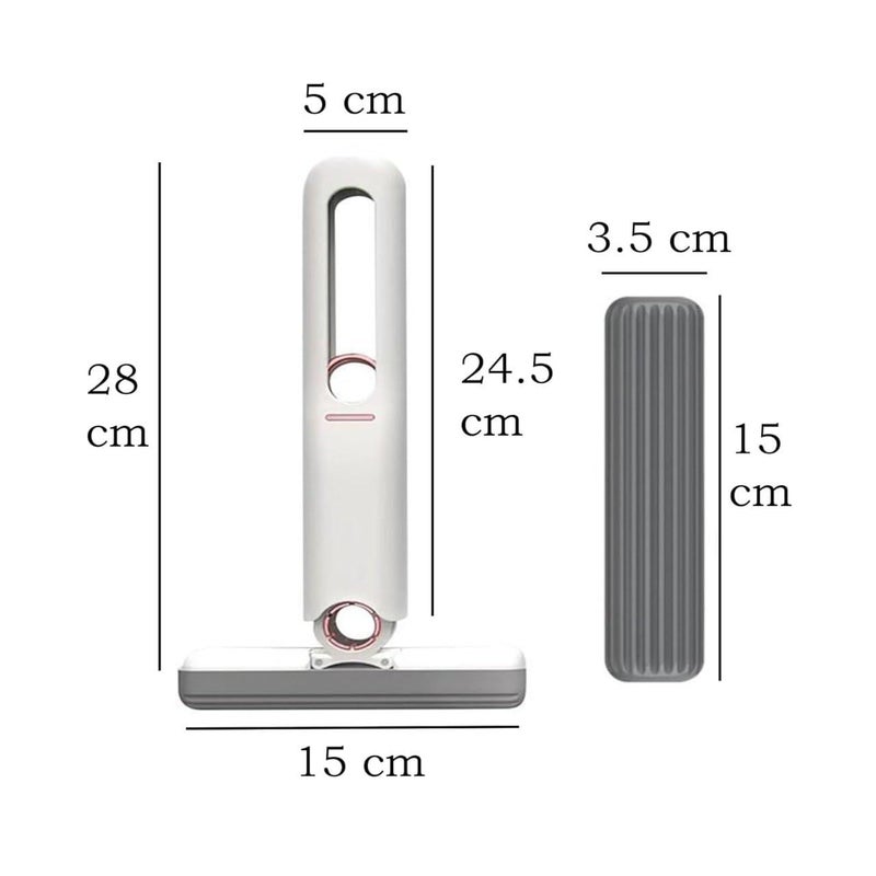 KRUPAVI Portable Mini Cleaning Mop Mini Sponge Mop Wet and Dry Use Cleaning System Mini Mop for Bathroom Kitchen Desktop Glass Living Room Car 1 Pcs - Image 3