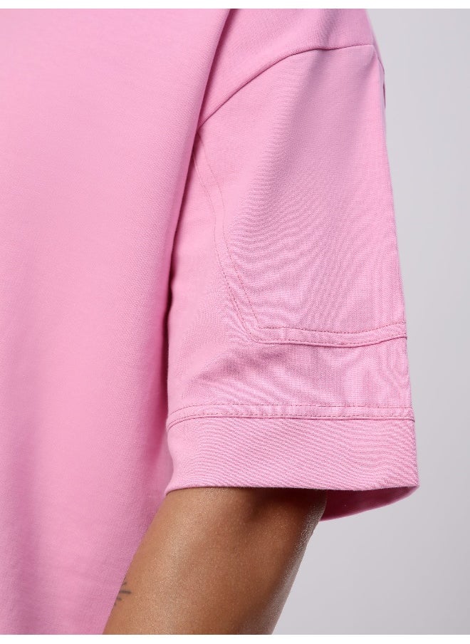 Beyoung Pink Cut And Sew Panel Oversized T-Shirt  - Image 5