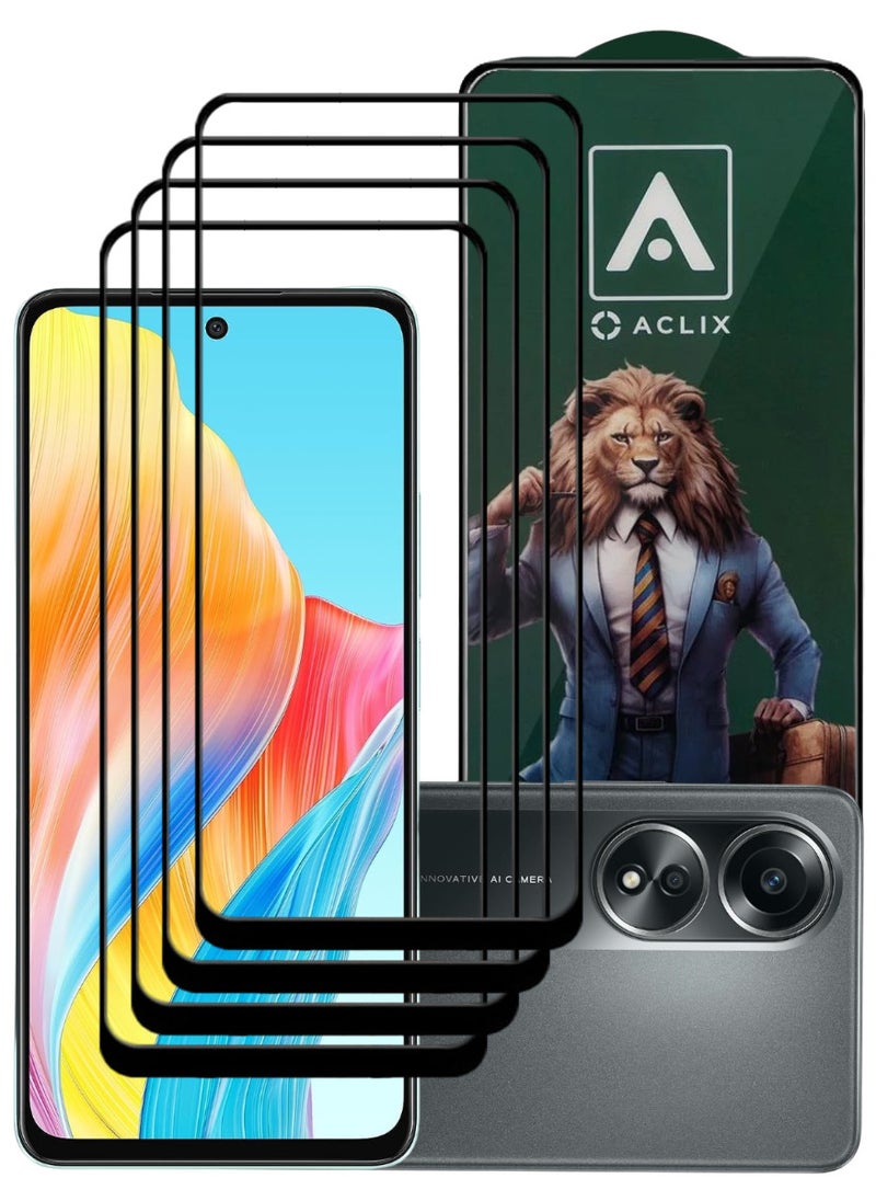 ACLIX 4 Pieces Antistatic ESD Dustproof Premium Quality High Definition Tempered Glass Screen Protector Designed For Oppo A58 4G - Image 1