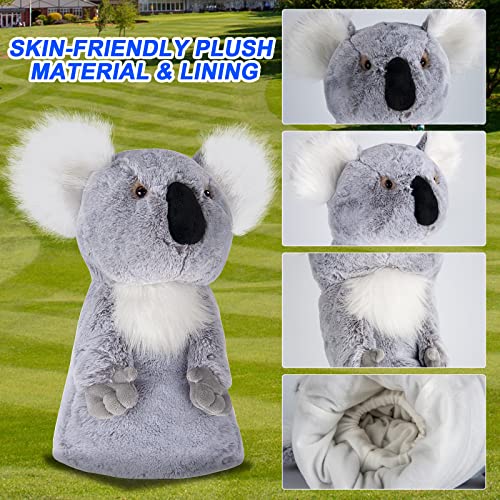 Cozion Golf Club Covers, Koala Golf Club Head Cover for Woods, Plush Animal Golf Club Covers Funny Driver Headcover for Men, Women & Kids - Image 5