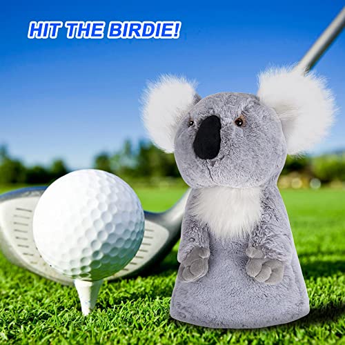 Cozion Golf Club Covers, Koala Golf Club Head Cover for Woods, Plush Animal Golf Club Covers Funny Driver Headcover for Men, Women & Kids - Image 3