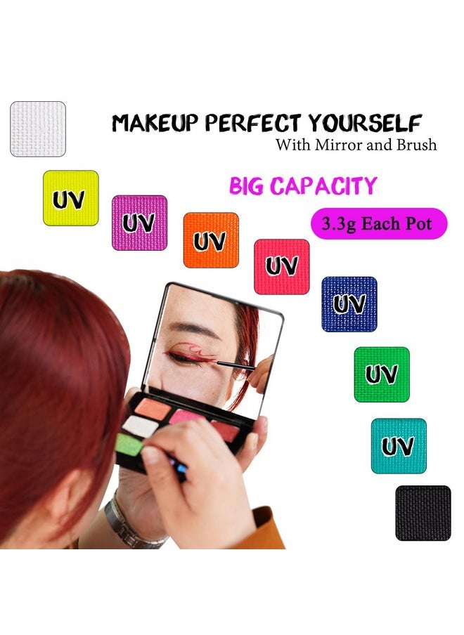 Bowitzki 9 Colors Water Activated Eyeliner Retro Hydra Liner Makeup Graphic Eyeliner Uv Glow Fluorescent Color Face And Body Paint  - Image 4