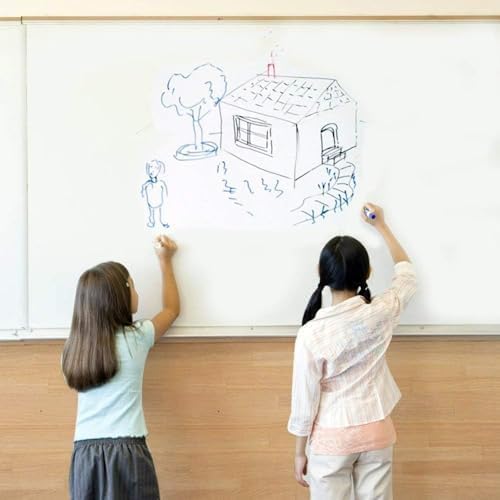 HAPPYMATES Self-Adhesive Whiteboard Sticker Wall Sticker Plastic Vinyl Dry Erase Large Contact Paper Roll for Children DIY Works School Classroom Home Office (Whiteboard Vinyl, 24 X 48 Inch) - Image 2