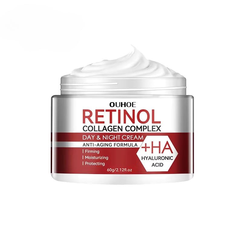 OUHOE Korean Retinol Collagen Complex Cream Advanced Day  Night Face Moisturizer with Vitamin C  Hyaluronic Acid AntiAging  Acne Control for Men and Women 60g Safe for All Skin Types
