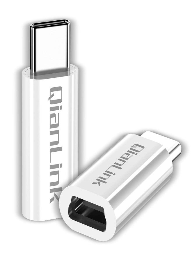 QianLink Mini USB to USB C Adapter, (2-Pack) Mini USB Female to USB C Male Convert Charging & Data Sync Compatible with Samsung Galaxy S10 S9 S8 Plus Note 9 8, LG V40 V35 V30 V20 G7 G6 G5,Moto Z2 Z3 - Image 1