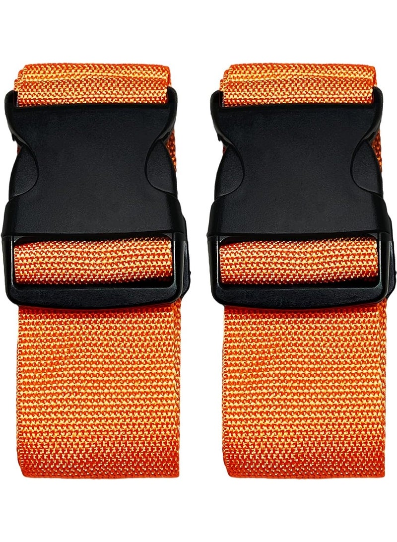 2 Pack Suitcase Belts, Adjustable Luggage Straps, Bright Colors Travel Packing Straps with Quick Release Buckle (Orange) - Image 1