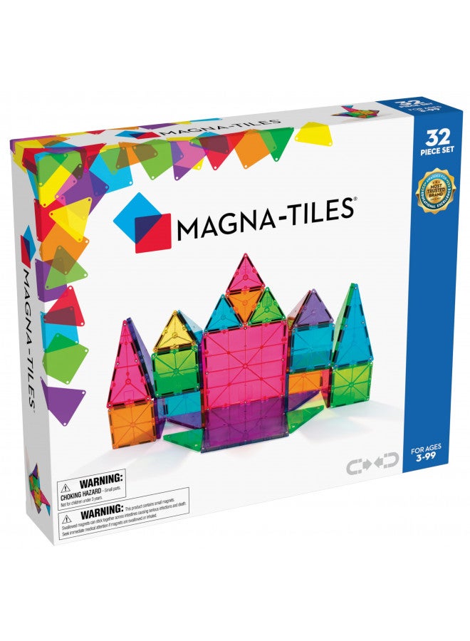MAGNA-TILES Classic 32-Piece Magnetic Construction Set, The ORIGINAL Magnetic Building Brand - Image 1