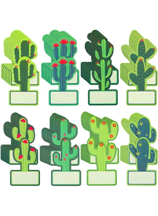 Outus 64 Pieces Cactus Cutouts Bulletin Board Decor Cactus Name Tags Stickers Cactus Theme Labels For Classroom Bulletin Board Decorations - Image 1