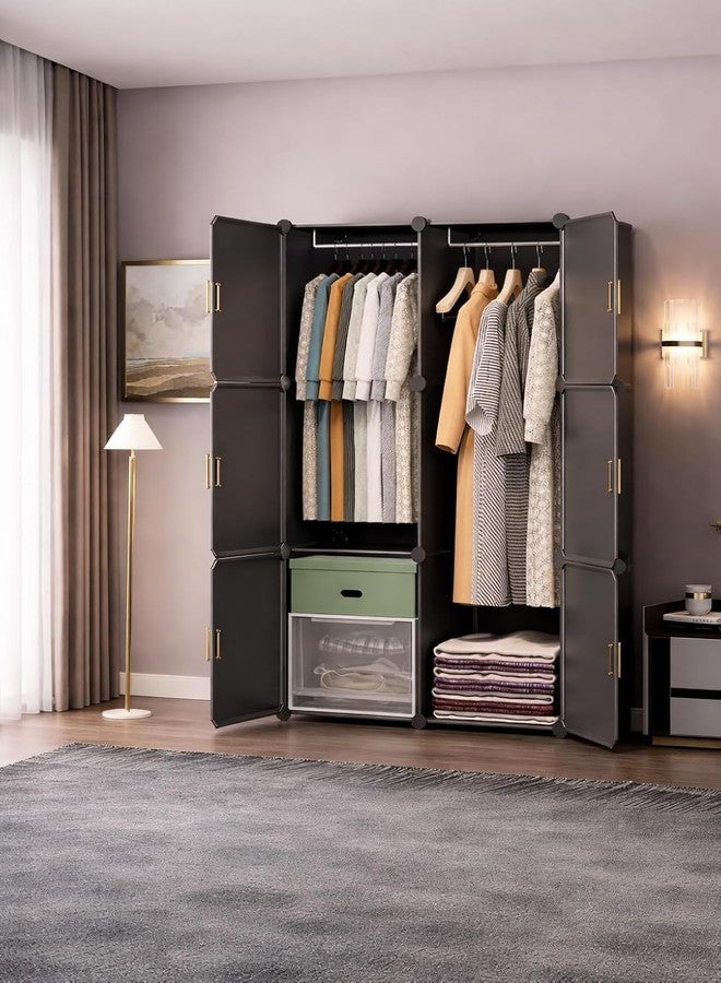 Mevigo Foldable Plastic Wardrobe for Clothes – 12- Door Baby Cupboard for Clothes Storage, Wardrobe for Kids, Plastic Almirah, Collapsible Wardrobe for Kids Livingroom & Home (Grey- HK3, 6- Door) - Image 3