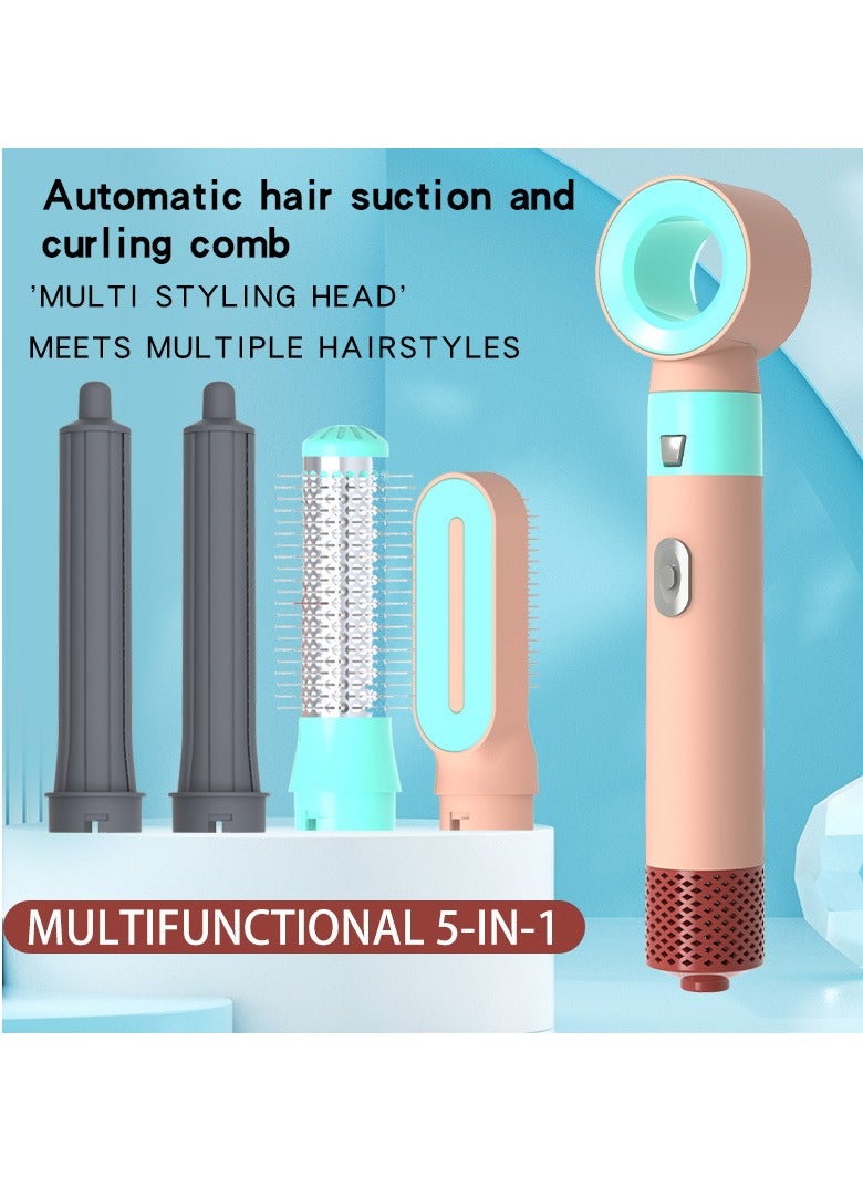 Multi-functional 5-in-1 automatic hair suction curl comb Curl straight dual-purpose styling beauty electric hot air comb - Image 2