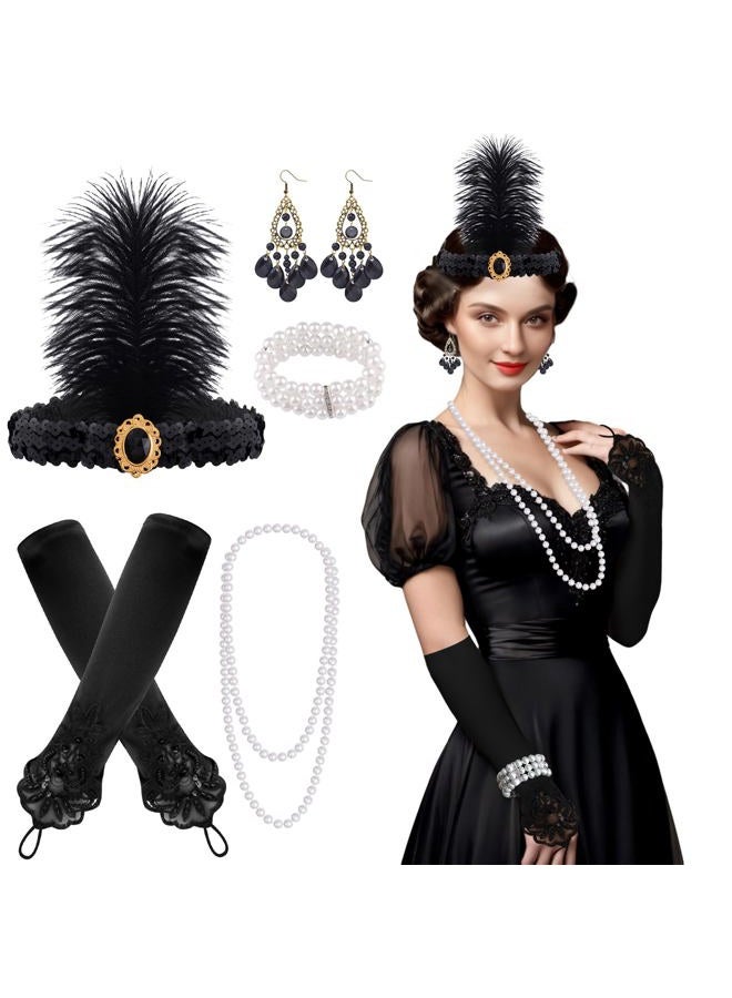 FEPITO 1920s Accessories Set for Women Flapper - Image 1