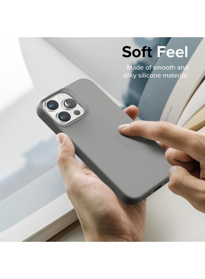 ACLIX Silicone Case Compatible with iPhone 16 Pro Max, Slim Liquid Silicone Phone Case with 3-Layer Soft Rubber Shockproof Bumper with TPU Lining (Grey) - Image 5