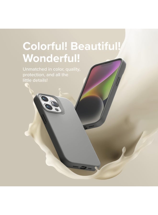 ACLIX Silicone Case Compatible with iPhone 16 Pro Max, Slim Liquid Silicone Phone Case with 3-Layer Soft Rubber Shockproof Bumper with TPU Lining (Grey) - Image 4