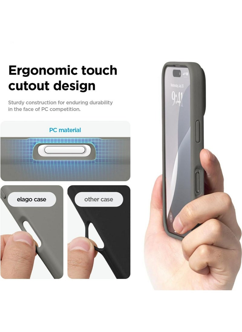 Silicone Case Compatible with iPhone 16 Pro Max, Slim Liquid Silicone Phone Case with 3-Layer Soft Rubber Shockproof Bumper with TPU Lining (Grey)