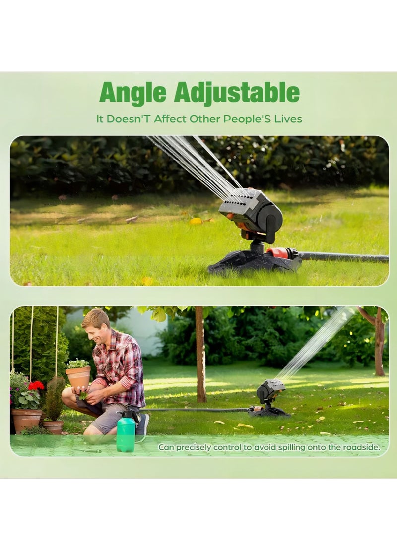 SYOSI Mini Turbo Oscillating Sprinkler, Garden Sprinkler with Large Base, Water Sprinkler for Yard, Adjustable Width, Range and Flow Rate, 16 Nozzles - Image 3