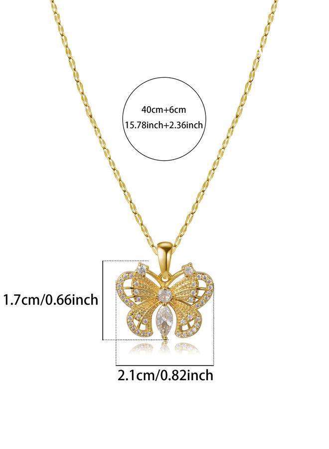 Take Two Embellished Butterfly Pendant Necklace - Image 3