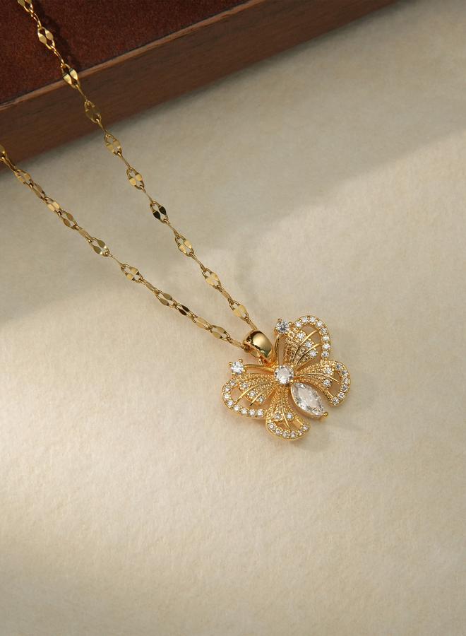 Take Two Embellished Butterfly Pendant Necklace - Image 2