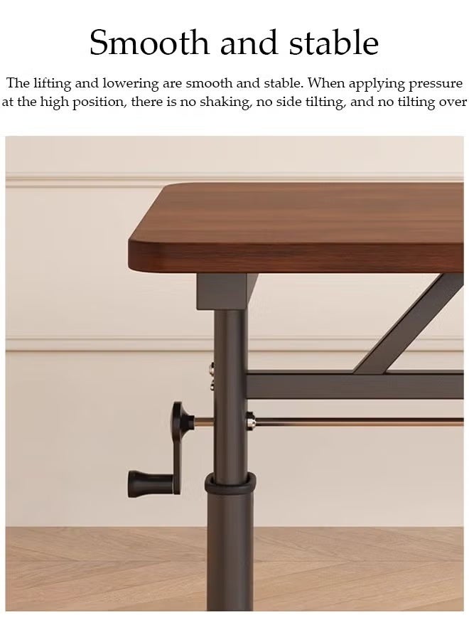 Rawa Multifunctional Standing Computer Desk Adjustable Height Study Desk Hand Cranked Lifting PC Desktop Computer Table Ergonomic Design Study Writing Workstation Adjustable Height 63-90cm for Home Office, Study, Work - Image 5