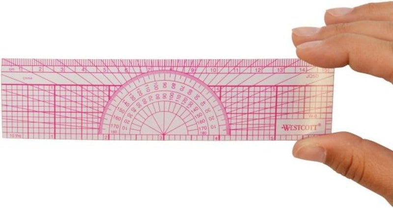 Westcott Engineers' Protractor Ruler, 6" (15cm), Transparent - Image 3