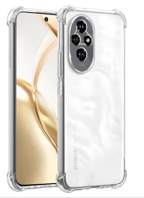 حافظة متوافقة مع حافظة Honor 200 Pro، حافظة شفافة كريستالية مصممة لجراب Honor 200 Pro مع حماية من الصدمات في 4 زوايا وحماية للكاميرا حافظة شفافة مضادة للسقوط
