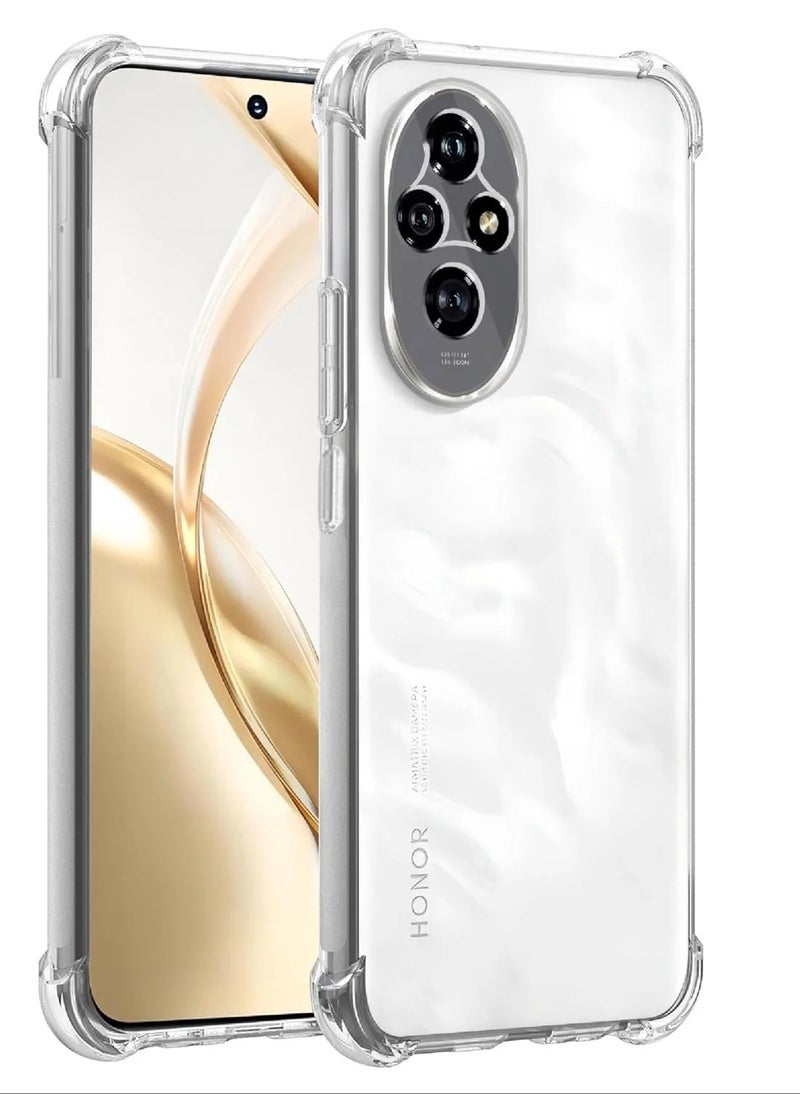 حافظة متوافقة مع حافظة Honor 200 Pro، حافظة شفافة كريستالية مصممة لجراب Honor 200 Pro مع حماية من الصدمات في 4 زوايا وحماية للكاميرا حافظة شفافة مضادة للسقوط