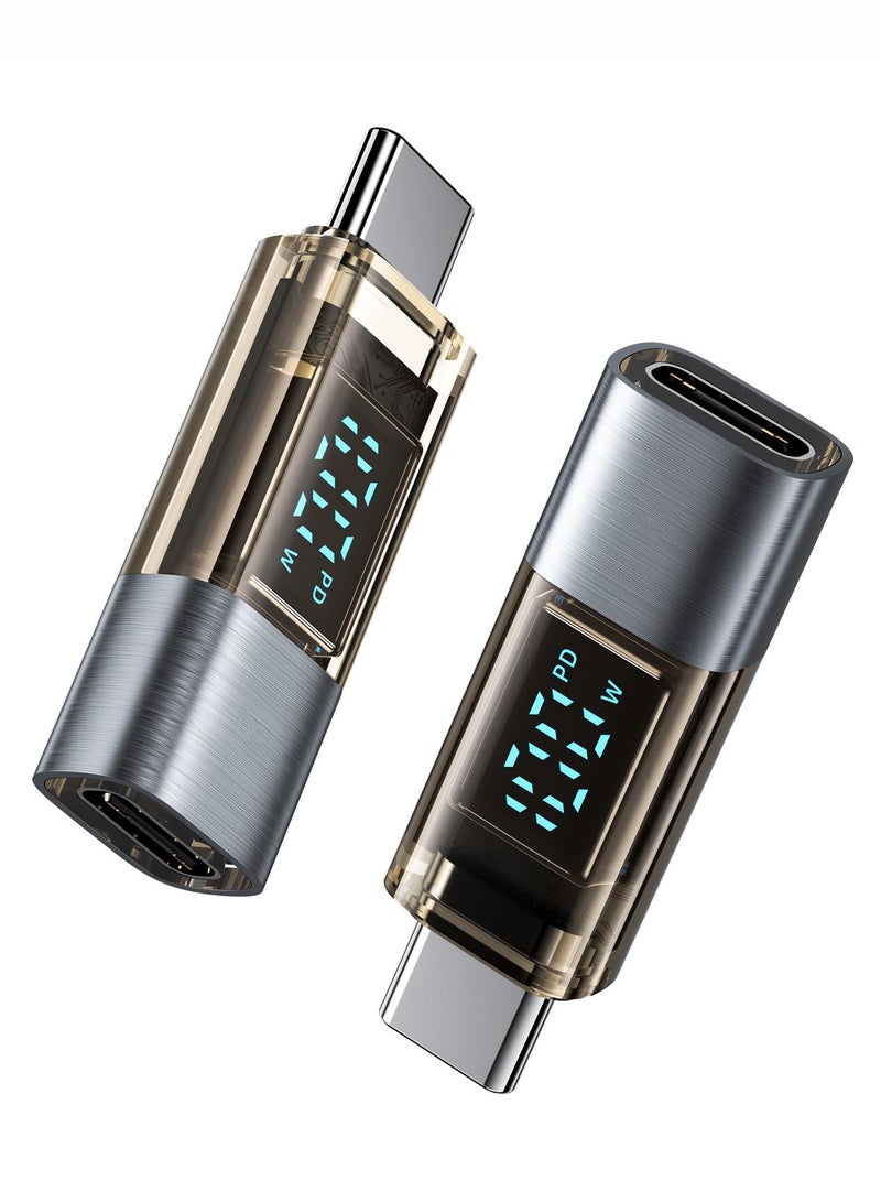 USB C Adapter USB C Female to USB C Male Extension Adapter Type C Power Meter Tester with LED Display for iPad Pro iPhone 15 Pro Max MacBook Pro Laptop and All USB C Cable 2Pack  - Image 1