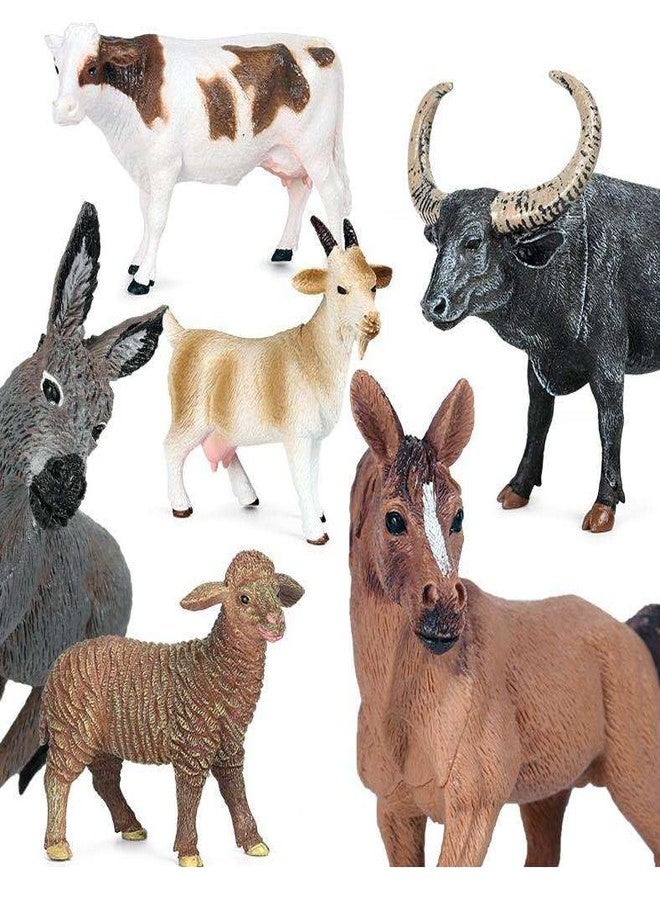 KITMEER Farm Animals Figures Set for Kids Built in Non-Toxic Material - Pack of 6 Animals, Big Size (Multi Color) - Image 2