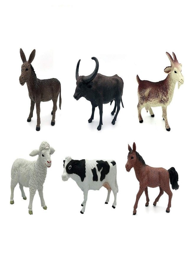 KITMEER Farm Animals Figures Set for Kids Built in Non-Toxic Material - Pack of 6 Animals, Big Size (Multi Color) - Image 3