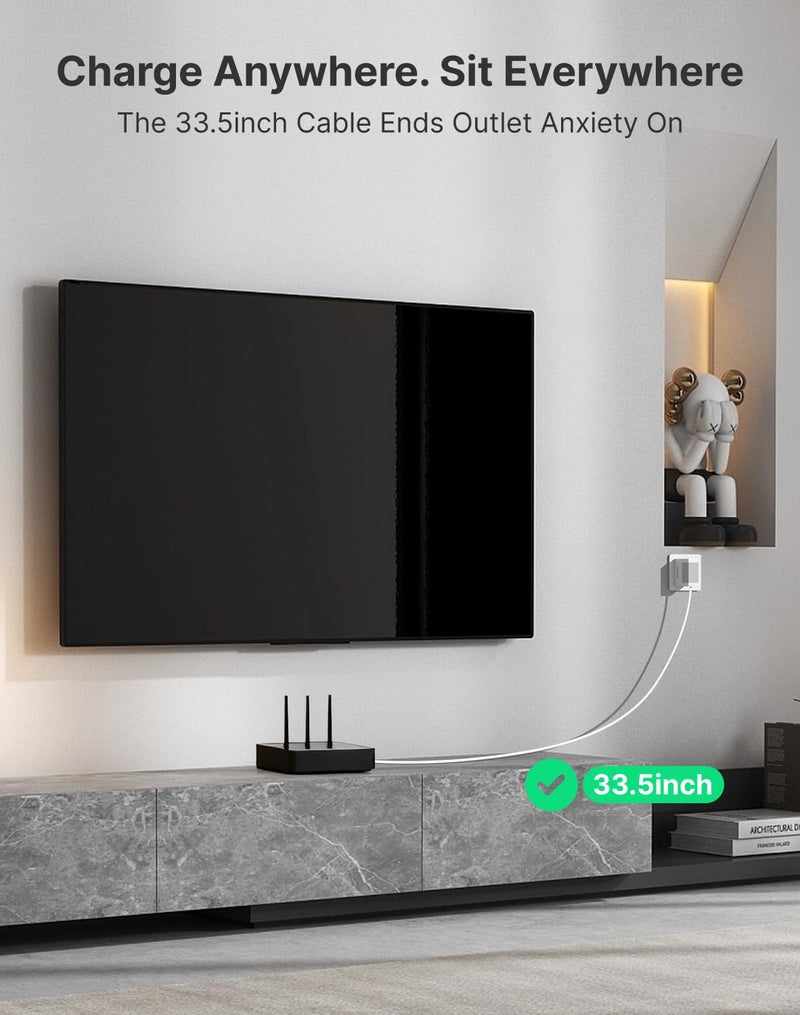 Gitryin محول طاقة Gitryin 12V 2.5A مع كابل طاقة DC قابل للسحب بطول 33.5 بوصة، شاحن قابل للسحب بقوة 30W مع قابس قابل للطي، متوافق مع أضواء شريط LED، كاميرا، مكبر صوت بلوتوث، GPS، كاميرا ويب، جهاز توجيه، صندوق تلفاز - Image 4