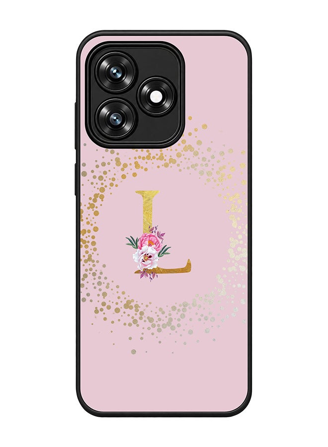 Stylizedd Rugged Case for Honor X5c / X5c Plus- Slim Fit Hybrid Rubber Cover Floral Monogram - L (Pink) - Image 1