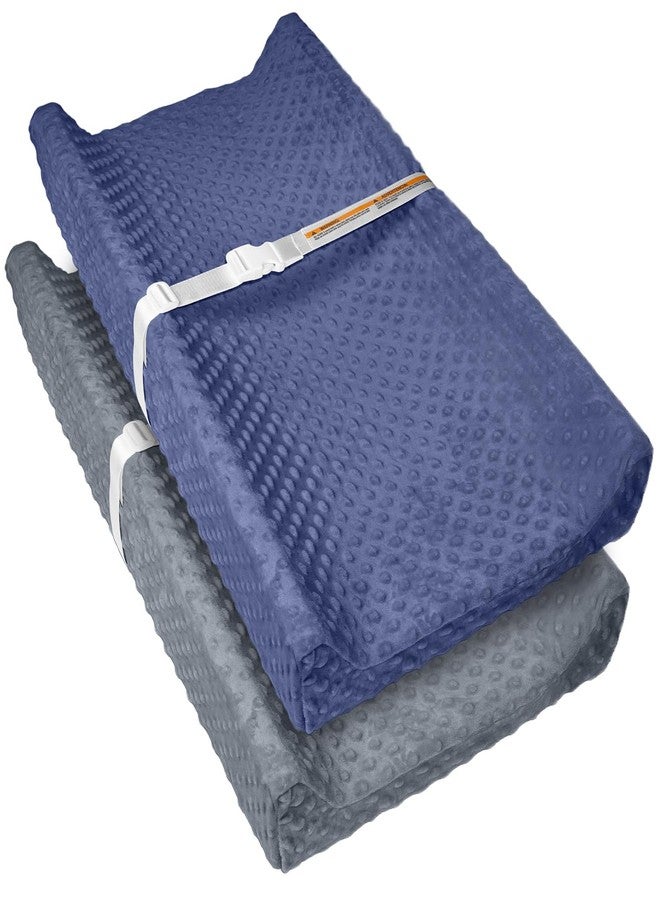 JVEOO 2 Pack Baby Changing Pad Covers, Super Soft Plush Dot Diaper Changing Table Covers Fit 32x16 Inch Changing Table Pad for Baby Boys & Girls - Image 1