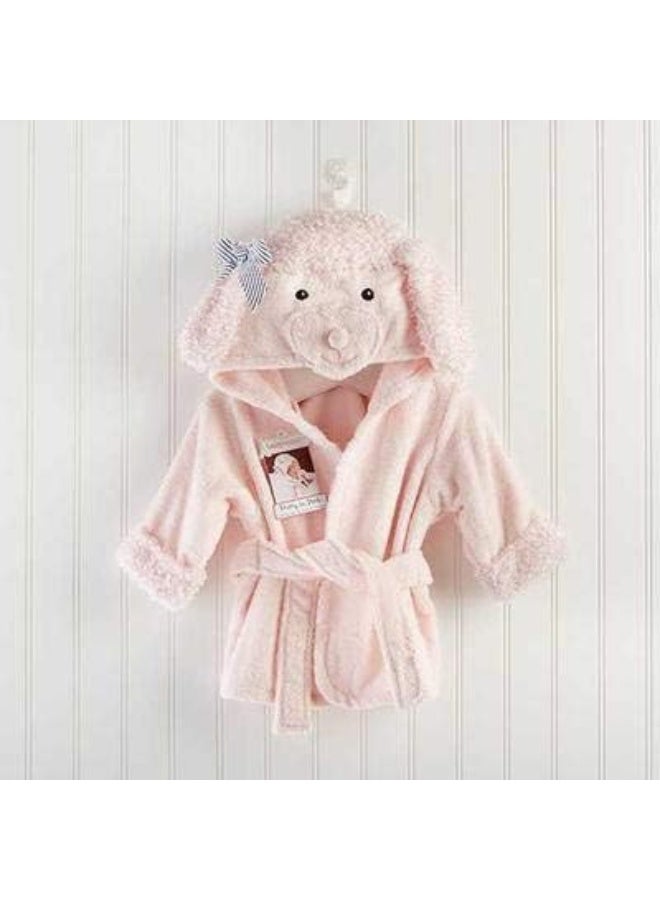 SZCQ Baby Girl Bathrobes Wash Waddle Pink Dog Hooded Robe - Image 3