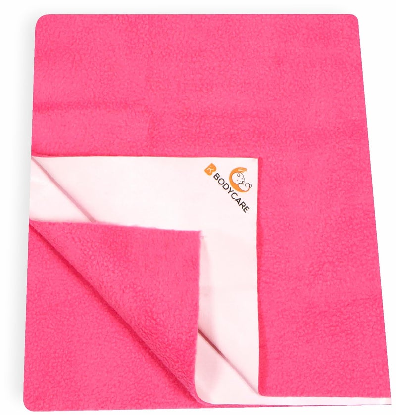 Bodycare Baby Dry Sheet Waterproof Bed Protector | Extra Absorbent | Anti - Bacterial & Odour Free Washable Gifts Pack, PACK of 2 Pink & Rose Pink 100 X 140 CM - Image 2
