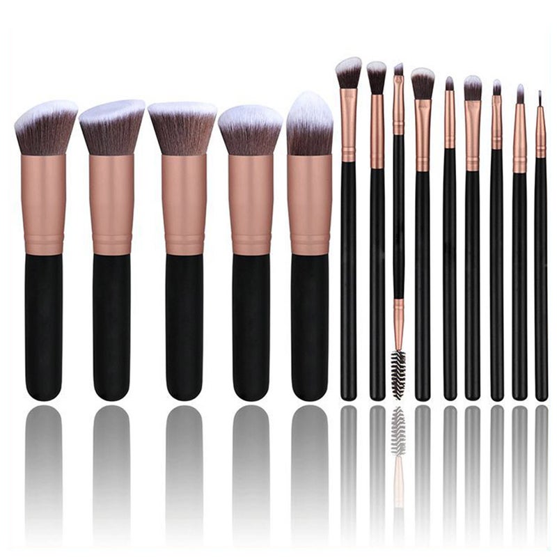 Set of 14 PCS Makeup Brush Kit for Foundation Liquid Cream Blending Powder Eyeshadow Blush Cosmetics Concealer Brushes with Soft & Dense Bristles - Image 1