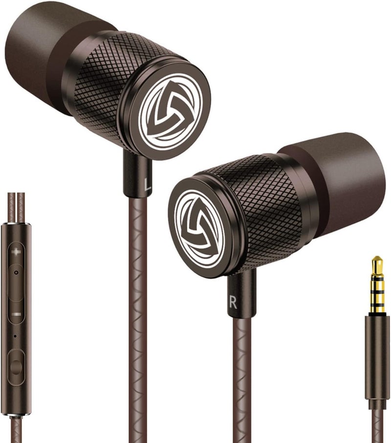 LUDOS Ultra In-Ear Headphones, 5-Year Warranty Earphones with Microphone and Volume Control, Balanced Treble and Bass, New Memory Foam, Earphones for Computer - Image 1