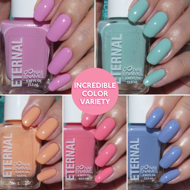 Eternal Pastel Nail Polish Sets for Women (CANDY PASTELS) - Pastel Nail Polish Set for Girls - Long Lasting & Quick Dry Nail Polish Set for Home DIY Manicure Pedicure - Made in USA, 13.5mL (Set of 5) - Image 2