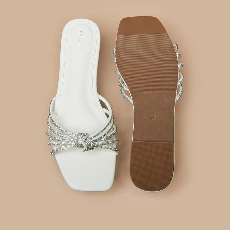 Flora Bella SX-Flora Bella Flora Bella Embellished Slip-On Sandals with Knot Detail - Image 4