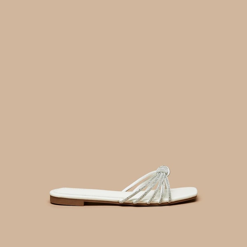 Flora Bella SX-Flora Bella Flora Bella Embellished Slip-On Sandals with Knot Detail - Image 3